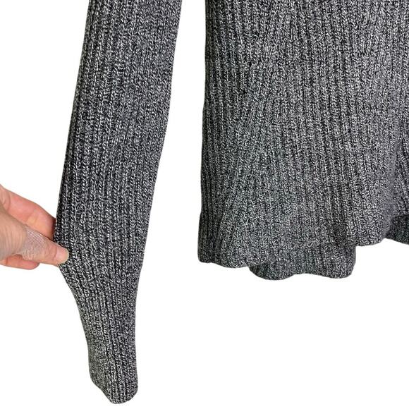 Banana Republic Ribbed Sweater Womens Small Heather Gray Cowl Neck Heavy Knit - Picture 5 of 9